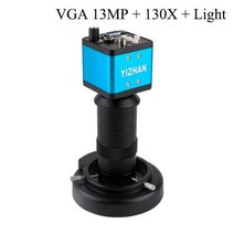VGA 13MP 단안 현미경 디지털 카메라 세트 130X 또는 180X 조정 가능한 렌즈 + LED 라이트 슈트 Pcb 수리 전화 납땜, 중국, 130X 렌즈 세트