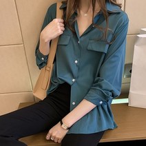 봄가을 카라 블라우스 셔츠 헤이드BL