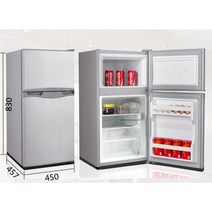 캠핑카 카라반 트레일러 DC 냉장고 차량용 DC12 24V 캠핑 사이드도어, 80L 실버 그레이