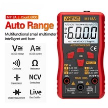 디지털 테스터기 멀티테스터기 전기테스터기 히오키테스터기 ANENG M118A Digital Mini Multimeter Tester, 01 M118A