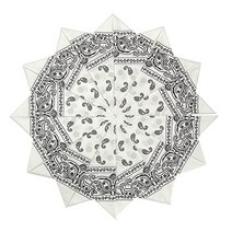 HankieWorld 면 반다나 6팩 12팩 24팩 55.9씨엠 CM x 유니 노벨티 페이즐리 커프 오렌지-12팩, White-12 Pack