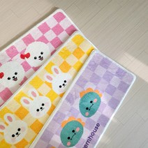 설렘하우스 자체제작 체커보드 극세사 주방매트 40x120, 체커보드 주방매트 디노, 단품