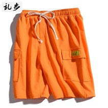 슬랙스반바지 고가 OVERSIZE 와이드 루즈핏 솔리드 무지 짧은 바지남자 흐름 빅포켓 오부바지 운동 1913629994