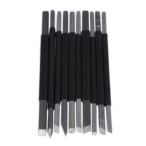 우드카빙키트 목공용 조각도 조각칼 세트 고 탄소강 인감 조각 칼 조각 칼 조각 돌 끌 나무 조각 도구 세트 10 개, [01] black