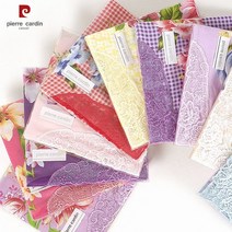 피에르가르뎅 자수 코너레이스 여성 고급 순면 패션 손수건 선물용