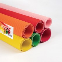 PaperPhant 컬러 골판지 Corrugated Cardboard, 70cm X 50cm(2절) 6컬러 (A타입) 6매