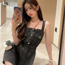 청멜빵원피스 스타일리쉬 날씬해 보이는 여성 여름옷 빅사이즈 마이크로 뚱뚱한 코디 데님 3690309225