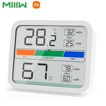 Xiaomi Miiiw LCD 디지털 온도계 2 습도계 실내 온도 자석 포함 MIN/MAX 기록 기후 제어