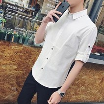 가바바 남성 린넨셔츠 단추라인이 이쁜 슬림 7부 린넨 셔츠 G10906