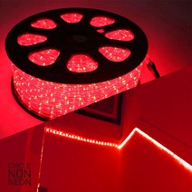 aree LED 원형 논네온 10M 단위 로프라이트 인테리어 줄조명, LED원형논네온10M_ 빨강