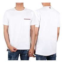 [톰브라운] 삼선 포켓 라운드 반팔티 (MJS010A 01454 100)