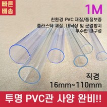 PVC 파이프 배관 커버 자재 수도 호스 관 각관 규격 PB PE 투명 플라스틱 산업용, 외경25mm(PC 두께1.5mm)1M