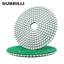 콘크리트폴리싱 Subril-125mm 다이아몬드 연마 패드 5 인치 유연한 흰색 그리닝 디스크 화강암 대리석 석재 콘크리트 바닥 샌딩 디스크, Grit 1500 1piece, 06 Grit 1500 1piece