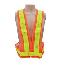 신호수 엑스반도 형광반사띠 LED 안전조끼 오렌지 _ 2303248EA