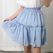 수피 프릴 캉캉 밴딩 미니 스커트