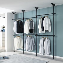 이지온행거 국민튼튼 드레스룸 행거 시스템 선반 커튼 옷걸이 인테리어 행거 모음, 옵션.20 EO-304 폭1.6~2.2m