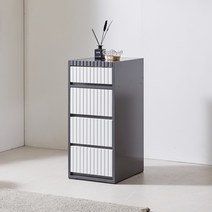 찰스 템바보드 400 4단 틈새 아일랜드 서랍장, 그레이+화이트