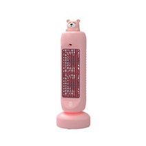 타워형 무풍선풍기 날개없는 저소음 냉풍기 스프레이 팬 흔들리는 헤드 usb 충전 에어컨 팬 가정용 책상 팬 바람 공기 순환 전기 공기 냉각기, 분홍색