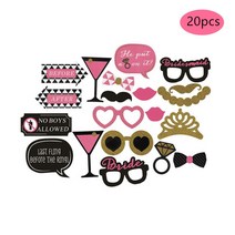 신제품 미스터 저스트 웨딩 포토부스 사진 소품 재미있는 안경 장식 생일 부스 졸업 파티 마스크, [09] 20pcs