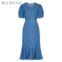 [블루레이스] 하트넥머메이드데님원피스_B2M1OP3311