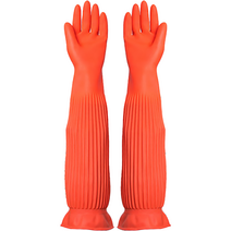 홈매직 슈퍼롱 56CM 천연라텍스 롱고무장갑 TENGLV-4, 레드, 대(L), 1개