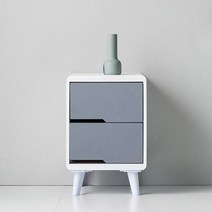 새싹가구 클릭수납 시리즈 400 2단 서랍장, 화이트+전면그레이