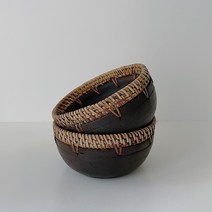 릴리 라탄 우드 믹싱 볼 밥그릇