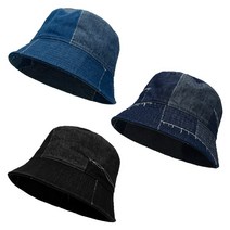 팸드님 코노 데님 벙거지 남녀공용 패션 무지 캐주얼 버킷햇