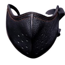 입체디자인 펀칭마스크 라이더 인조가죽 마스크, 블랙, 1개