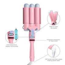 봉고데기 자동 헤어 컬링 매직기 Ihongsen LCD 컬링 아이언 세라믹 모델링 도구 아이론 전기 헤어 컬러 롤, 02 Black32mm_04 AU