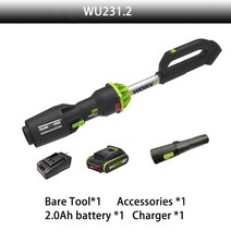 집진기 목공 소형 WORX 가정용 집진기 브러시리스 리프젯 송풍기 헤어 드라이어 WU231 20V, 02 WU231-2