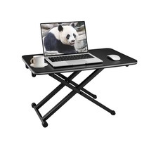 ETHU 탁상 스탠딩 데스크 스탠딩 테이블 승강식 데스크 리프팅 테이블 높이 조정 가능 접이식 스탠딩 워크 재택 근무 재택 워크 완성품 블랙