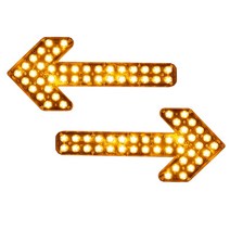 차량 사인 보드 LED 지시등 신호기 유도 조명 화살표, 35cm 12V(8램프) 투명
