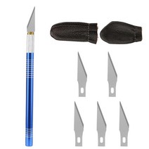 가죽 공예 도구 세트 펀칭 치즐 외 외 MIUSIE 전문 조각 칼 조각 칼과 손가락 보호대 절단, 유형 2