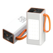 Run 기술 휴대용 휴대폰 대용량 보조 충전 캠핑용 led등, 화이트, 30000mAh