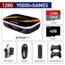 레트로 미니 오락실 게임기 아케이드 슈퍼 콘솔 x3 플러스 레트로 비디오 게임 PSP/PS1/SS/N64/DC 용 114000 클래식, 없음, X3 PLUS-128G-706-2+미국
