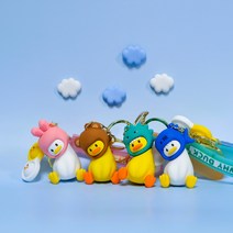 고맙토다 미니 갸우뚱 오리 인형 키링 열쇠고리 자동차 키홀더, 1개, 미니상어