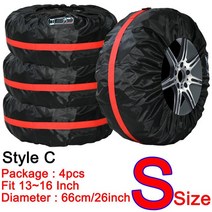 타이어보관4pcs S/L 방수 자동차 스페어 타이어 커버 케이스 폴리 에스테르 보관 가방 캐리어 휠 보호대 방, 03 C 4pcs 13-16inch