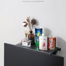 크린 TV.모니터 상단 결합연결 공간선반 선반, 블랙