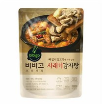 CJ더마켓 간편식 즉석식품 국레시피 탑티어 비비고 시래기 감자탕 국 탕 찌개 밀키트 460G, 5개