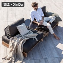 야외바베큐장 테라스 야외 소파 안뜰 영업부 등나무 조합 홈스테이 호텔 티크 의자, [09] 보조 탁자[소나무], [01] 콤비네이션