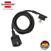 Brennenstuhl 독일 브레넨스툴 플랫 플러그 1구 납작 벽면 가구 뒷면 콘센트 2M 연장선 멀티탭 케이블, 플랫 1구 2M/블랙_BRN101+사은품 타이 3ea