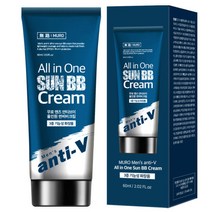 무로 맨즈 안티브이 올인원 내추럴 톤업 대용량 저자극 썬비비크림 SPF50+ PA+++ 60ml 223374, 2개