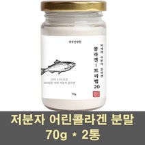 어린콜라겐 저분자 피쉬콜라겐 펩타이드 분말 아미노산 트리펩타이드 가수분해 생선비늘 마린 gph 500달톤 어류 수용성 이너 뷰티, 2통, 70g