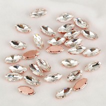 resen 로즈 골드 클로 바느질 말 눈 크리스탈 라인 석 수공예품 바느질 의류 의류, 로즈 골드 크리스탈, 7x15mm-20pcs