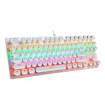 K550 기계식 게임용 키보드 87Key 유선 게임용 키보드 RGB 백라이트, 360 x 130 x 36mm, ABS, 하얀, 텐키리스