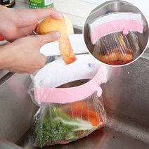 주방 싱크대 음식물쓰레기 봉투걸이 매직클립 홀더, 화이트(1478-2)