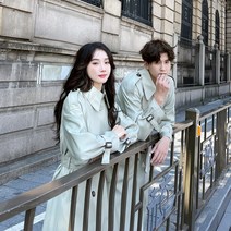 발렌타인데이 트렌치코트 커플 미디엄 롱 트렌치코트 S3XL 선물