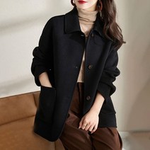 여성 패셔너블 방풍 코트 기모를 넣다 도톰 겨울모직자켓