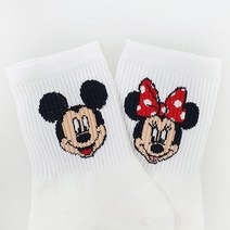 [4족] 여자 디즈니 미키 미니 캐릭터 골지양말 더사봄